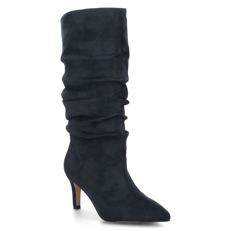 ジャーニー レディース シューズ ブーツ・レインブーツ ヒール Journee Sonnet Womenstiletto Heel Slouchy KneeHigh Boots In Regular Wide Extra Wide Calf Navy ネイビー