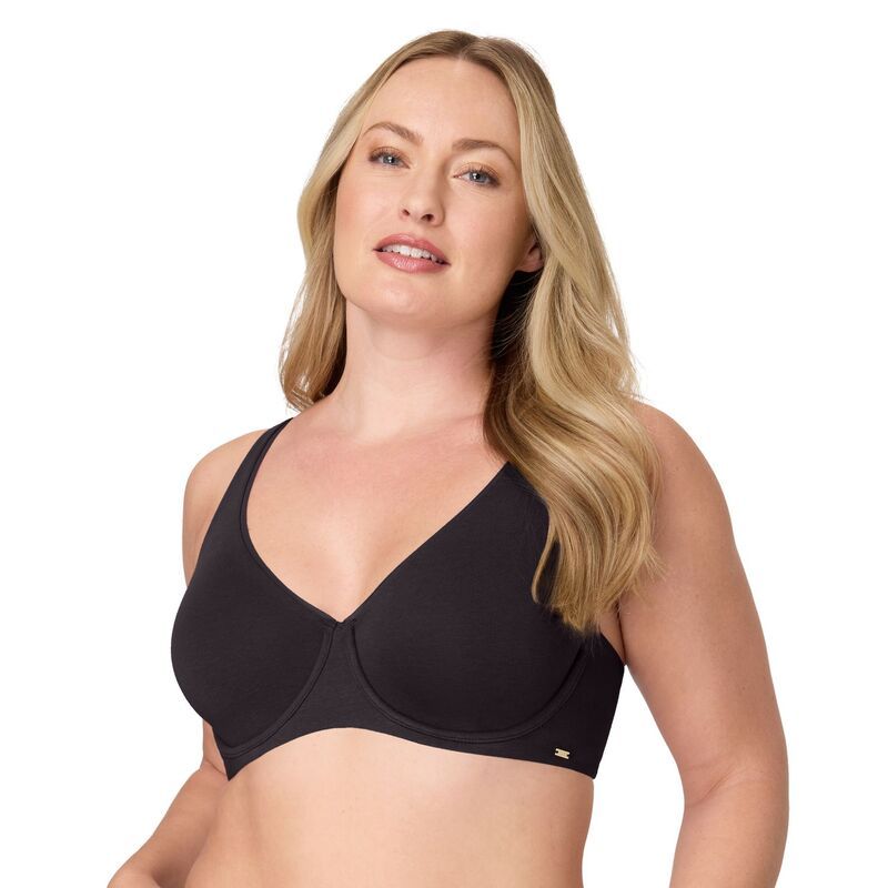 バリ レディース アンダーウェア ブラジャー コットン Womens Bali Elevated Cotton 2Ply Underwire Bra Black ブラック