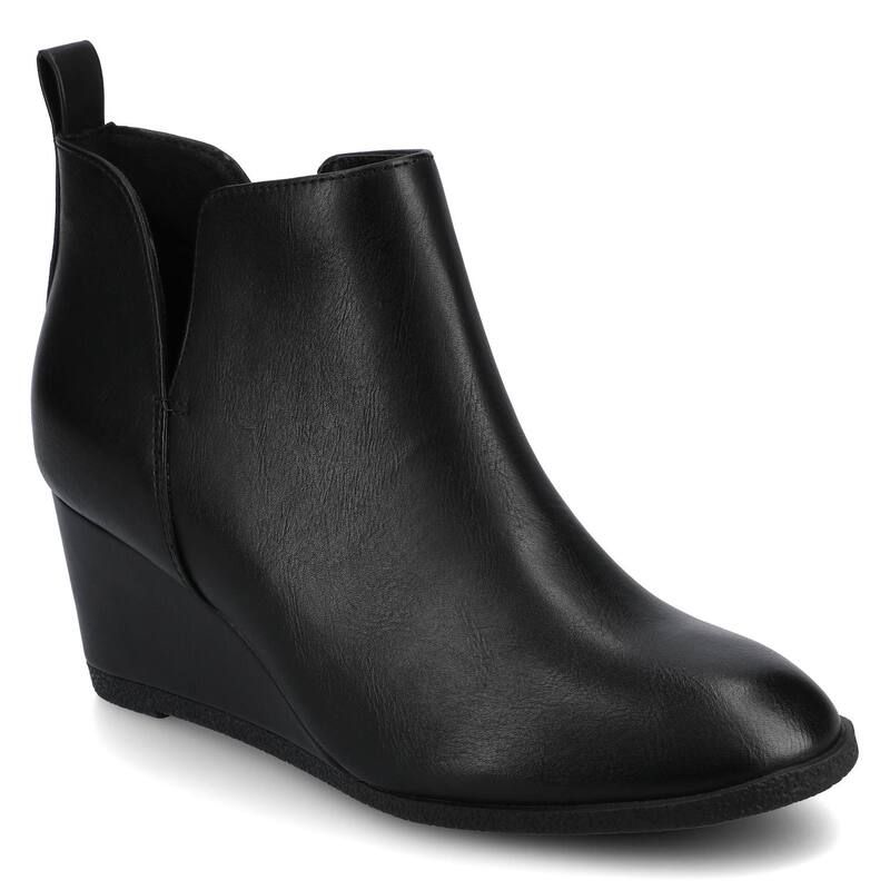 ジャーニー レディース シューズ ブーツ・レインブーツ アンクル Journee Mylee Womens Ankle Boots Black Pu ブラック
