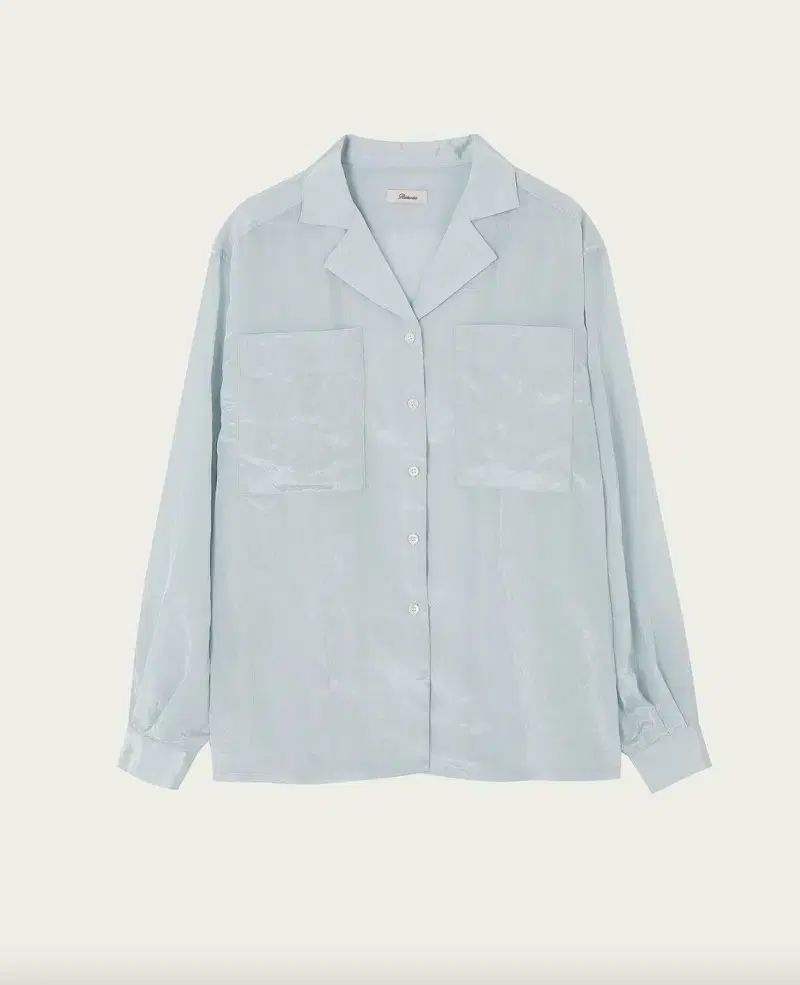 リボン빛 Maze Pocket Blouse - Sky Blue