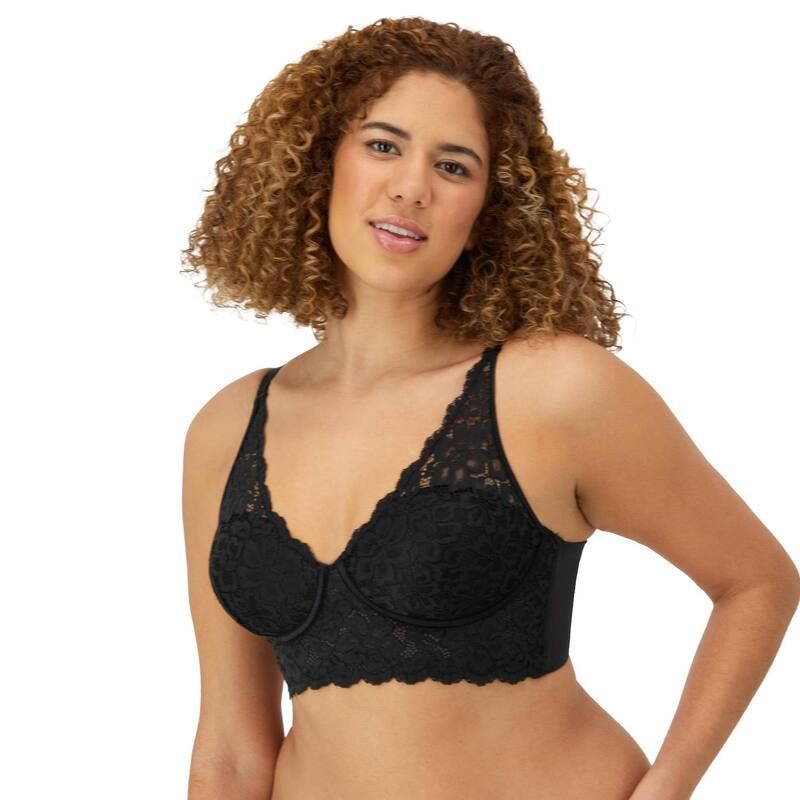 メイデンフォーム レディース アンダーウェア ブラジャー レース Maidenform Lightly Lined Convertible Lace Bralette DM1188 Black ブラック