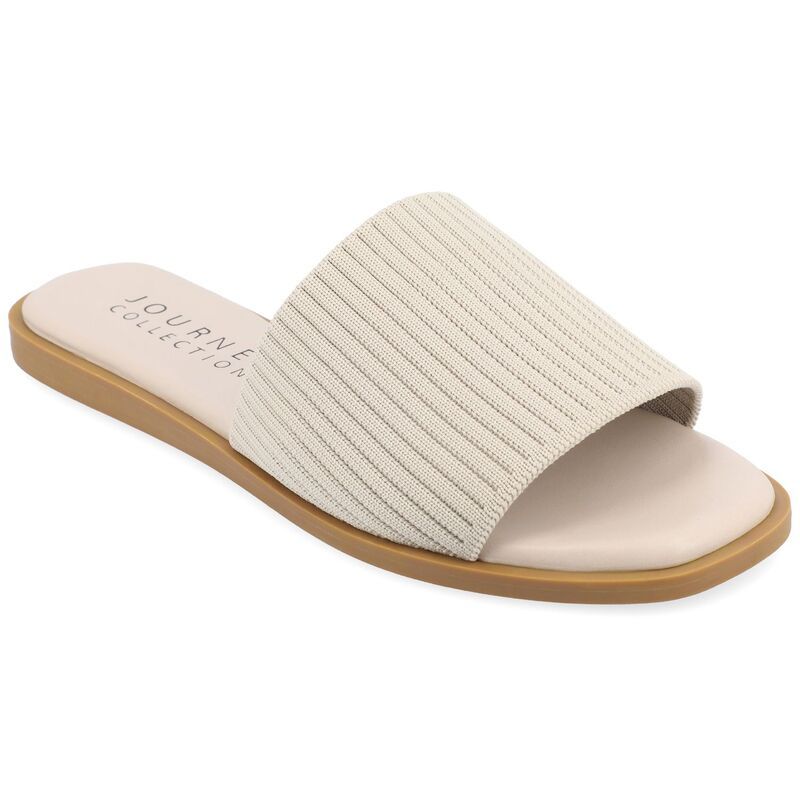 ジュルネ コレクション レディース シューズ サンダル リネン Journee Collection Prisilla Womens Tru Comfort Foam Linen Slip On Slide Sandals Taupe トープ