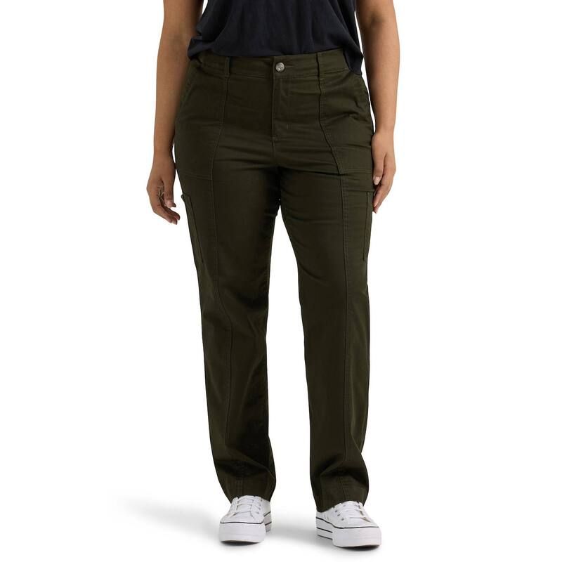 リー レディース ボトムス カジュアルパンツ プラスサイズ Plusize LeeR Ultra Lux Comfort with FlexToGo Utility Pants Dark Olive Night オリーブ