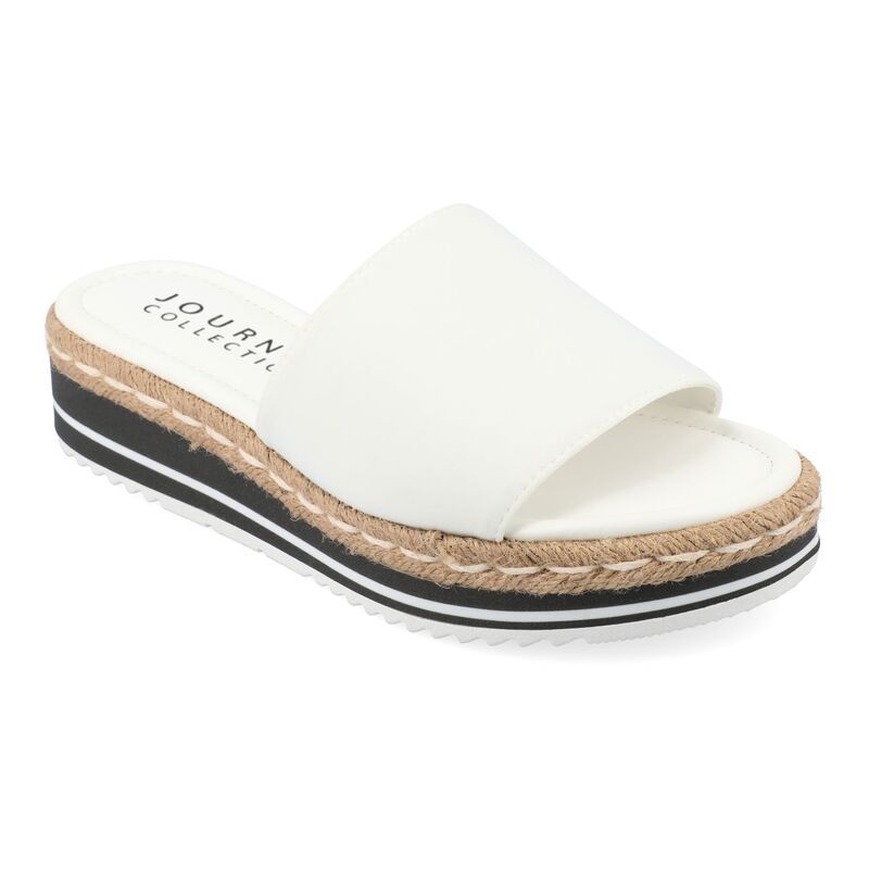 ジュルネ コレクション レディース シューズ サンダル Journee Collection Rosey Womens Espadrille Slide Sandals White ホワイト
