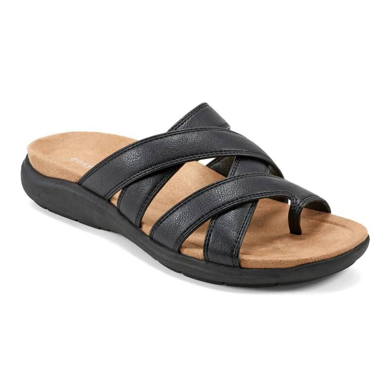 イージースピリット レディース シューズ サンダル Easy Spirit Womens Westly Strappy Toe Loop Slide Sandals Black ブラック