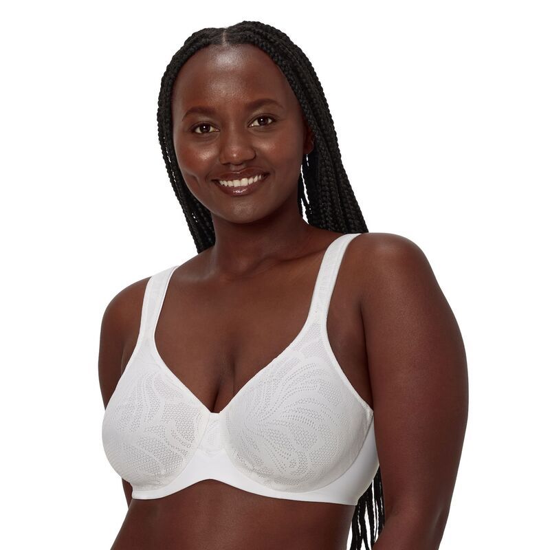 バリ レディース アンダーウェア ブラジャー ミニ Balis Coolest Smoothing Underwire Minimizer Bra DF4584 White Lace ホワイト