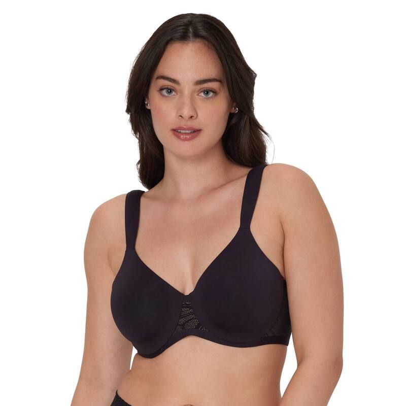 バリ レディース アンダーウェア ブラジャー Tシャツ Balis Coolest Smoothing Underwire TShirt Bra DF4580 Black With Almond ブラック