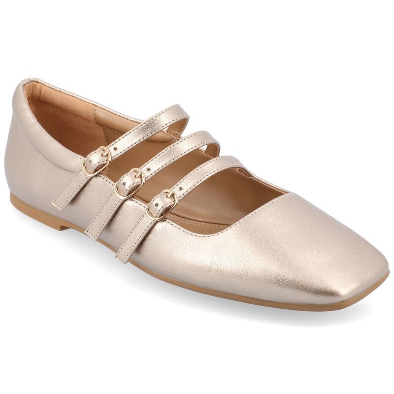 ジュルネ コレクション レディース シューズ サンダル Journee Collection Darlin Womens Tru Comfort Foamulti Strap Square Toe Flats Gold ゴールド