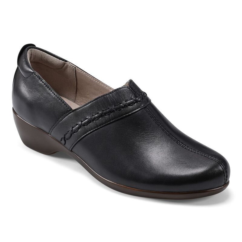 イージースピリット レディース シューズ サンダル Easy Spirit Dolores WomenslipOn Shoes Black Leather ブラック