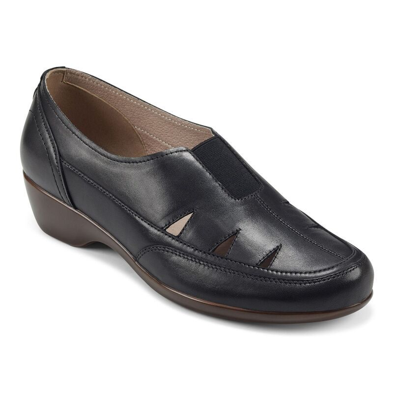 イージースピリット レディース シューズ サンダル カットアウト Easy Spirit Daisie Womens Cut Out Mules Black Leather ブラック