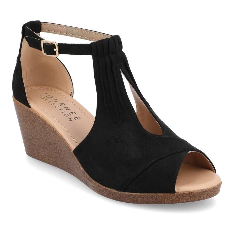 ジュルネ コレクション レディース シューズ サンダル Journee Collection Kedzie Womens Wedges Black ブラック