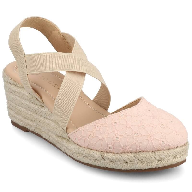 ジャーニー レディース シューズ サンダル プラットフォーム Journee Ashlee Womens Platform Espadrille Wedge Sandals Pink ピンク