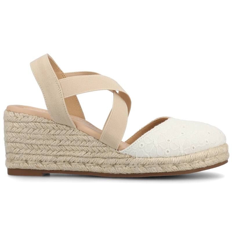 ジャーニー レディース シューズ サンダル プラットフォーム Journee Ashlee Womens Platform Espadrille Wedge Sandals White ホワイト