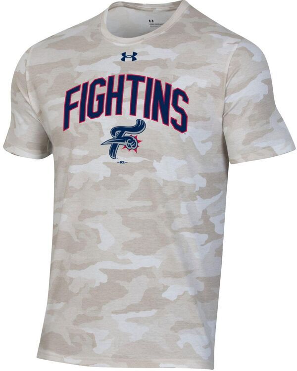 アンダーアーマー メンズ トップス Tシャツ Under Armour Mens Reading Fightin Phils Tan Camo Performance TShirt NoColor タン