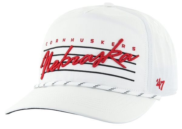 フォーティーセブン メンズ アクセサリー 帽子 ダウン 47 Mens Nebraska Cornhuskers White Down Burst Hitch Adjustable Hat NoColor ホワイト