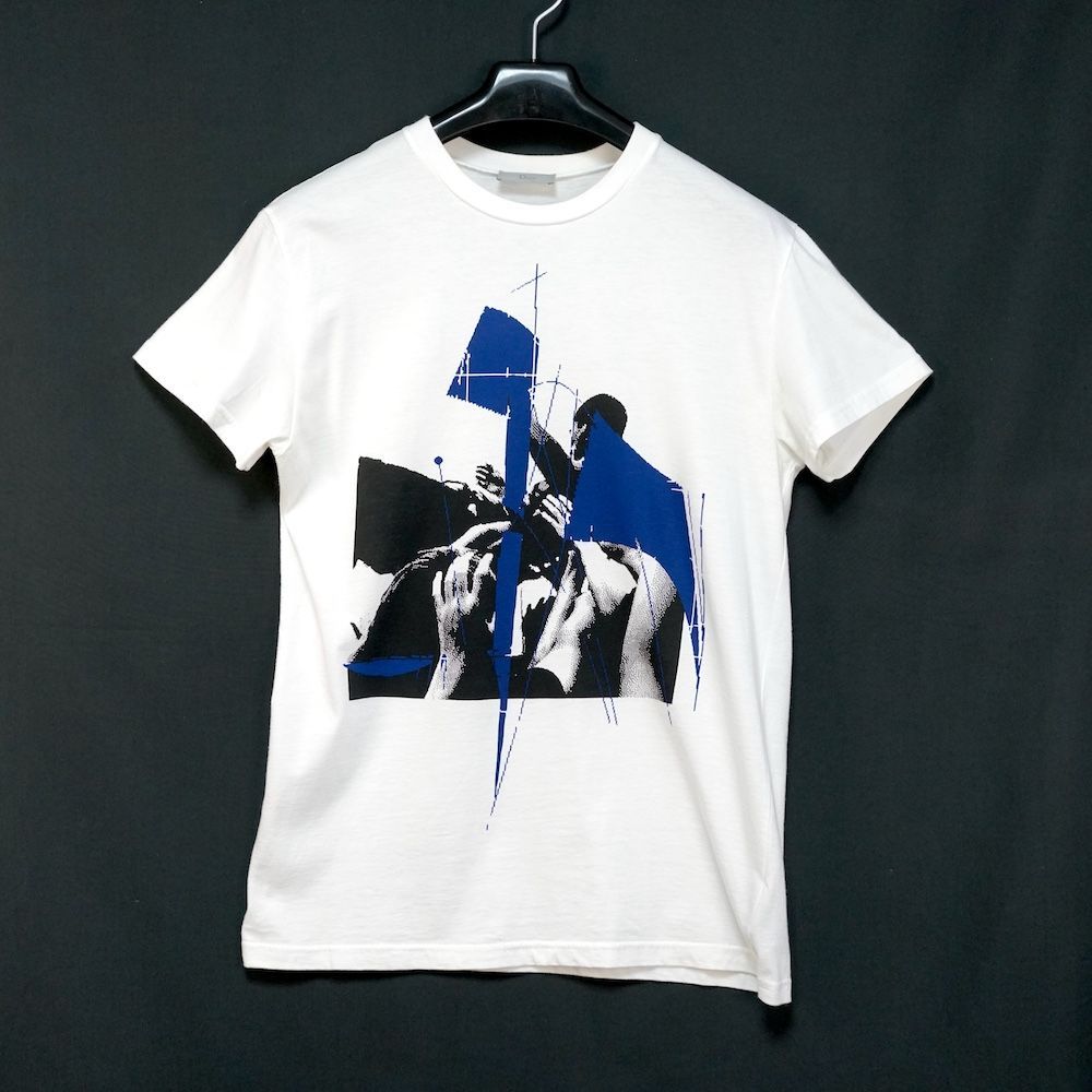 DIOR HOMME ディオールオム グラフィック デザイン コットン Tシャツ ホワイト XSサイズ 333J660I7911