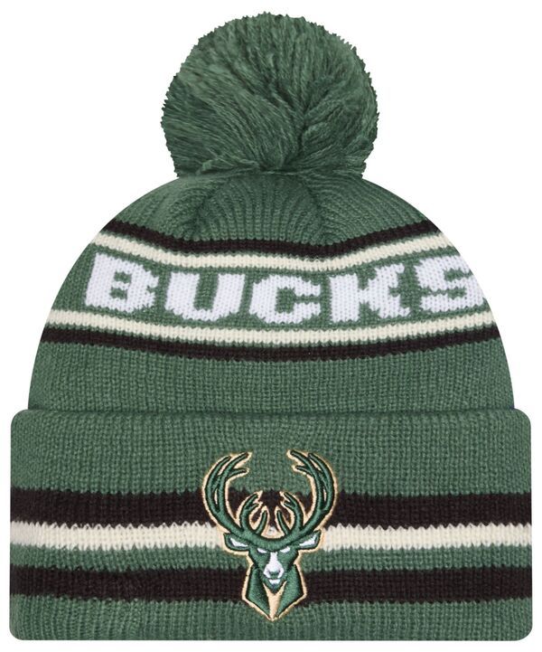 ニューエラ メンズ アクセサリー 帽子 ニット New Eradult Milwaukee Bucks Green Classic Pom Cuffed Knit Beanie NoColor グリーン