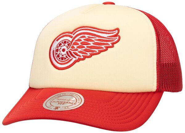 ミッチェルネス メンズ アクセサリー 帽子 ヴィンテージ Mitchell Ness Adult Detroit Red Wings Cream Vintage Block Trucker Hat NoColor クリーム