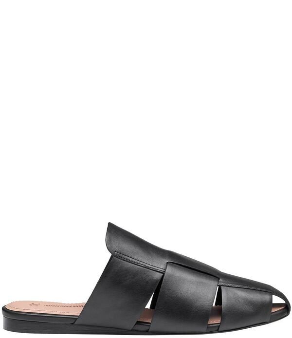 ジョンストンアンドマーフィー レディース シューズ パンプス レザー Johnston Murphy Womens Claire Nappa Leather Fisherman Mules Black ブラック