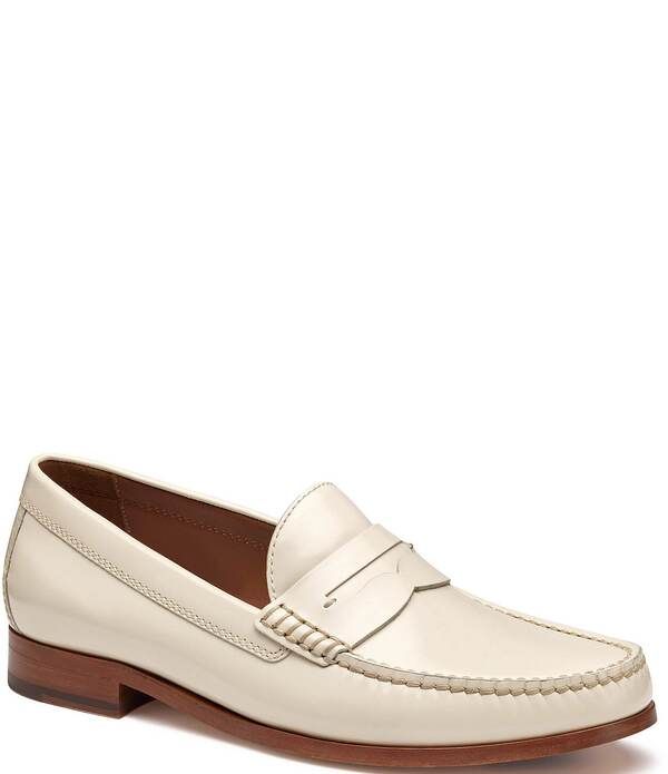 ジョンストンアンドマーフィー メンズ シューズ スリッポン・ローファー Johnston Murphy Collection Mens Baldwin Penny Loafers Ivory アイボリー