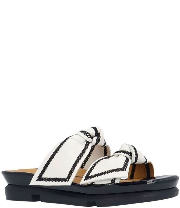 ラモールドピード レディース シューズ サンダル レザー LAmour Des Pieds Voleta Leather Knotted Embroidery Slide Sandals White Capri ホワイト