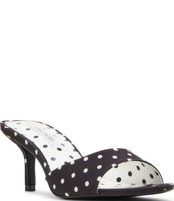 スティーブ マデン レディース シューズ ヒール ドット柄 ドット サンダル Steve Madden Kendrix Polka Dot Dressandals BlackWhite ホワイト