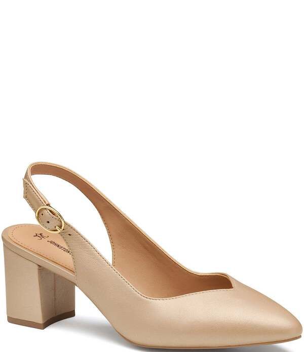 ジョンストンアンドマーフィー レディース シューズ ヒール レザー Johnston Murphy Vicki Leather Slingback Block Heel Pumpsand サンド