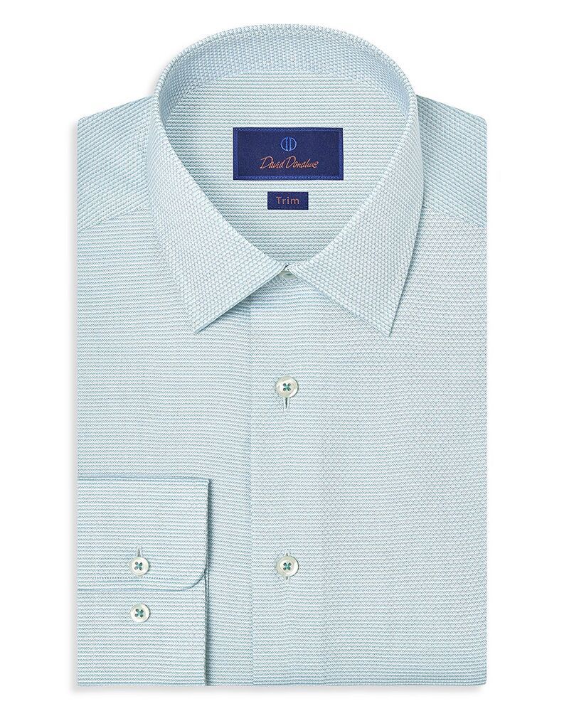 デイビッドドナヒュー メンズ トップス シャツ Davidonahue Trim Fit Micro Dobby Dresshirt Seafoam