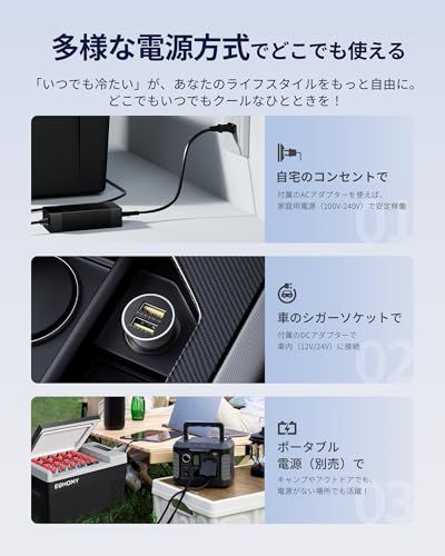 ☆新品☆EUHOMY 車載冷蔵庫 ポータブル冷蔵庫 小型 【-20℃?20℃ 急速冷凍】 18L 持ち運び 3WAY 電気式 車載 電動 車に乗せる キャンプ 車載家庭両用 静音 低電圧保護 DC12V/24V AC100V コンプレッサー式 48298724