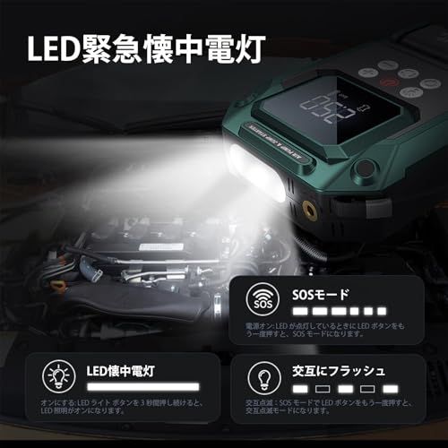 ☆新品☆TALLPOWER ジャンプスターター 電動空気入れ エンジンスターター 安全保護機能搭載 大容量16800mAh ピーク電流2000A,12V 内蔵式スーパーキャパ,最大10Lガソリン車と8Lディーゼル車に対応 電動エアポンプ 15 5e5ba6b9 ☆新品☆TALLPOWER ジャンプスターター 電動空気入れ エンジンスターター 安全保護機能搭載 大容量16800mAh ピーク電流2000A,12V 内蔵式スーパーキャパ,最大10Lガソリン車と8Lディーゼル車に対応 電動エアポンプ 15 5e5ba6b9