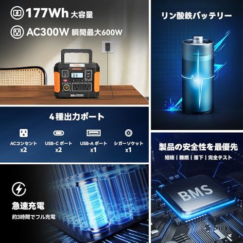 ☆新品☆Togo Power ポータブル電源 ソーラーパネル セット 小型 静音 リン酸鉄リチウムイオン電池 177Wh/300W BMS電池保護機能 耐火性 40W太陽光パネル 25%高変換効率 ソーラー発電機 家庭用 IP67防水防塵 折 1a4aa65e ☆新品☆Togo Power ポータブル電源 ソーラーパネル セット 小型 静音 リン酸鉄リチウムイオン電池 177Wh/300W BMS電池保護機能 耐火性 40W太陽光パネル 25%高変換効率 ソーラー発電機 家庭用 IP67防水防塵 折 1a4aa65e