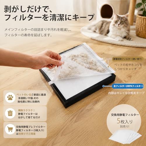 ☆新品☆KEEPJOY 空気清浄機 ペット特化 【ペットの毛と臭い対策・花粉対策】 18畳 ハイパワー 噛みつき対策の強化電源コード ペットの毛対策 使い捨ての静電プレフィルター フィルターの寿命延ばし スマホ遠隔操作 汚れ度可視化 自動検知 9c5fae81