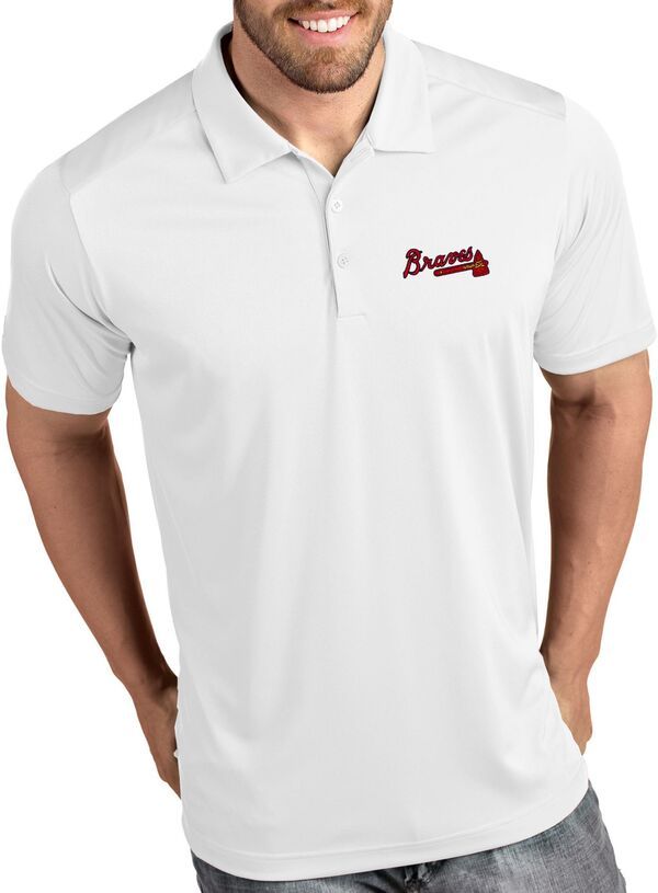アンティグア メンズ トップス ポロシャツ Antigua Mens Atlanta Braves Tribute White Performance Polo NoColor ホワイト