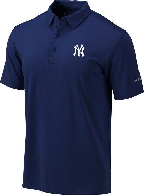 コロンビア メンズ トップス ポロシャツ Columbia Mens New York Yankees OmniWick Drive Polo Navy ネイビー