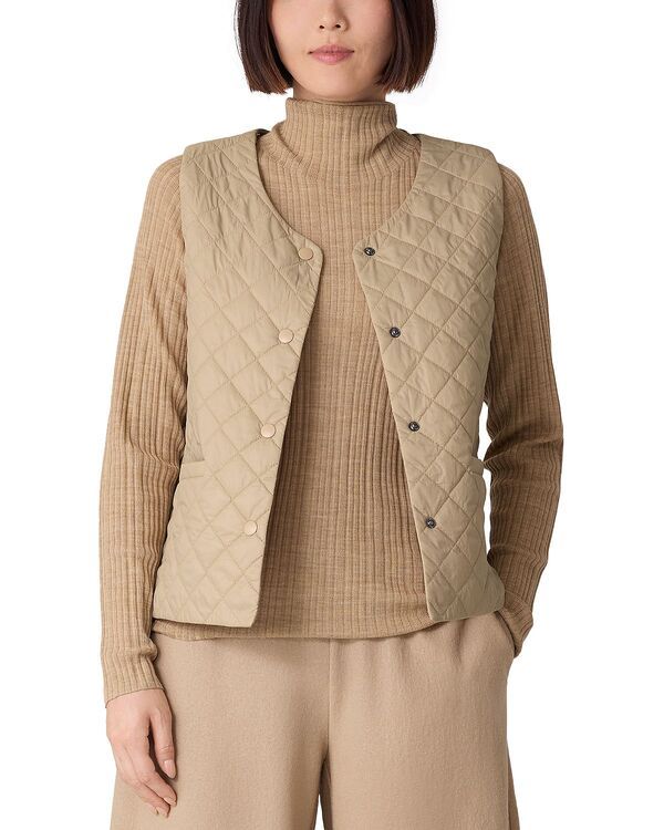 エイリーンフィッシャー レディース アウター ベスト キルティング Eileen Fisher Quilted Vest Biscuit