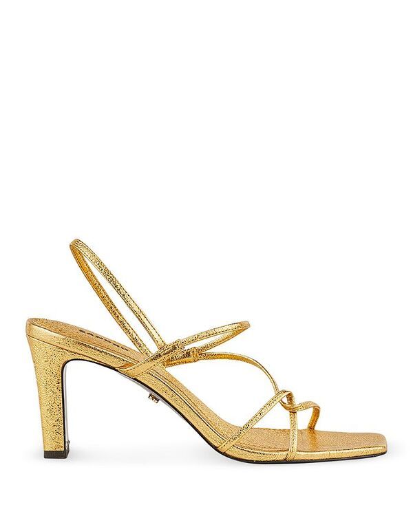 サンドロ レディース シューズ サンダル トール Sandro Womens Faye Metallic Square Toe Strappy Slingback Sandals Gold ゴールド