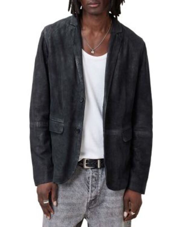 オールセインツ レディース アウター ジャケット・ブルゾン レギュラーフィット スエード ブレザー ALLSAINTS Monet Waxed Suede Regular Fit Blazer Blue ブルー