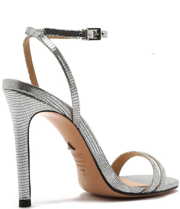 シュッツ レディース シューズ サンダル アンクル レザー Schutz Altina Leather Ankle Strap Stiletto Dressandals Prata