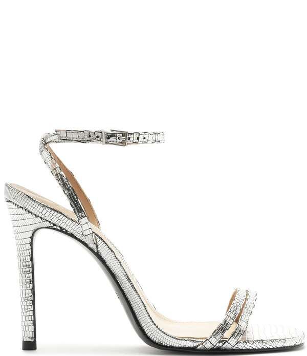 シュッツ レディース シューズ サンダル アンクル レザー Schutz Altina Leather Ankle Strap Stiletto Dressandals Prata