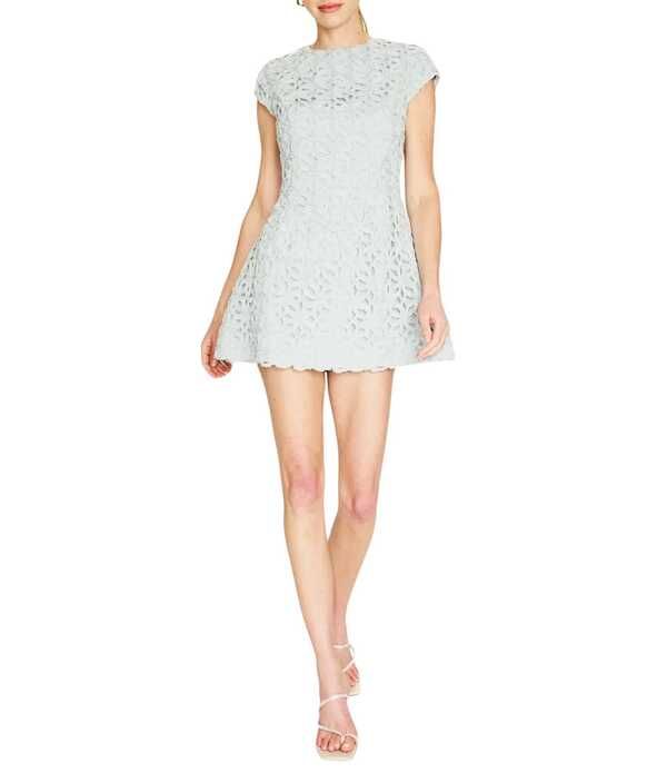 ラインアンドドット レディース トップス ワンピース クルーネック フラワー柄 ミニ キャップ フラワー Line andot Aris Crew Neck Cap Sleeve Floral Openwork Mini Dress Dusty Blue ブル 32,370円