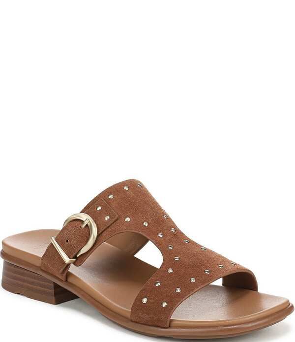 ナチュライザー レディース シューズ サンダル スエード Naturalizer Beach Studded Suede TStrap Slide Sandals Walnut Wake