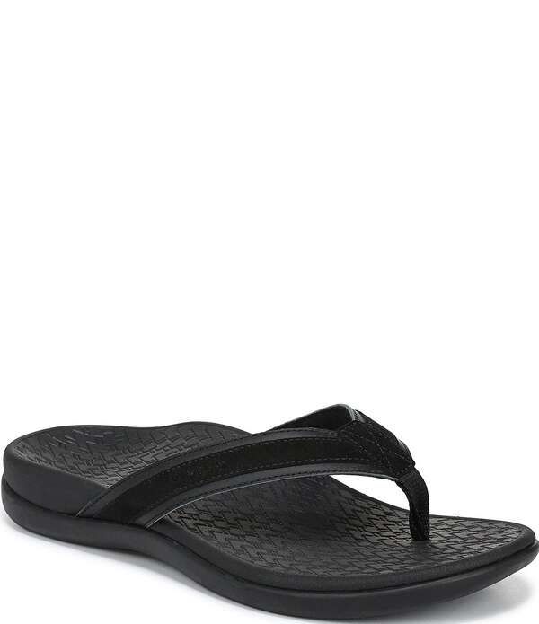 バイオニック レディース シューズ サンダル スエード Vionic Tide 20 Suede Thong Sandals Black ブラック
