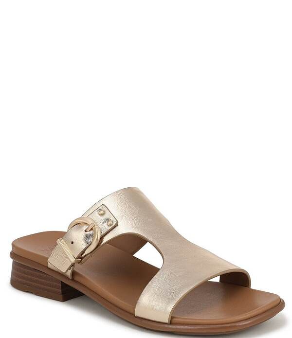 ナチュライザー レディース シューズ サンダル レザー Naturalizer Beach Leather TStrap Slide Sandals Light Champagne シャンパン