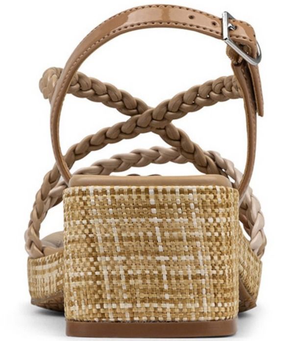 ドナルドプリネール レディース シューズ サンダル ヒール Donald Plinerosalie Braided Patent Raffia Slingback Block Heel Sandalsand Multi サンド