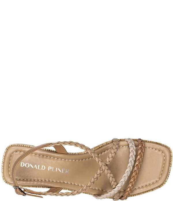 ドナルドプリネール レディース シューズ サンダル ヒール Donald Plinerosalie Braided Patent Raffia Slingback Block Heel Sandalsand Multi サンド