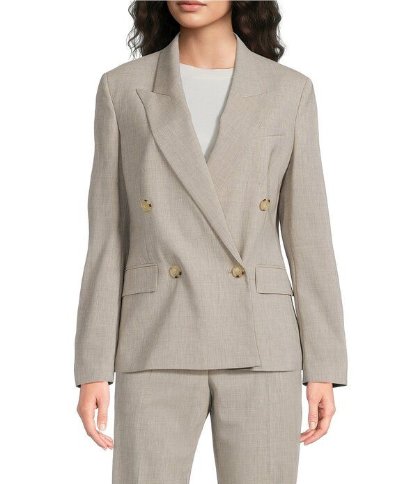 ヒューゴボス レディース アウター コート ウール ブレザー BOSS By Hugo Boss Virgin Wool Peak Lapelong Sleeve Blazer Light Beige ベージュ