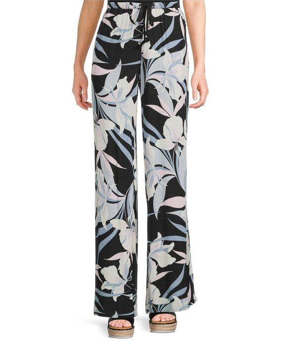 ソルティークルー レディース ボトムス カジュアルパンツ ワイドレッグ フラワー柄 プリント フラワー Salty Crew Dreamland Floral Print Wide Leg Beach Pants Black ブラック