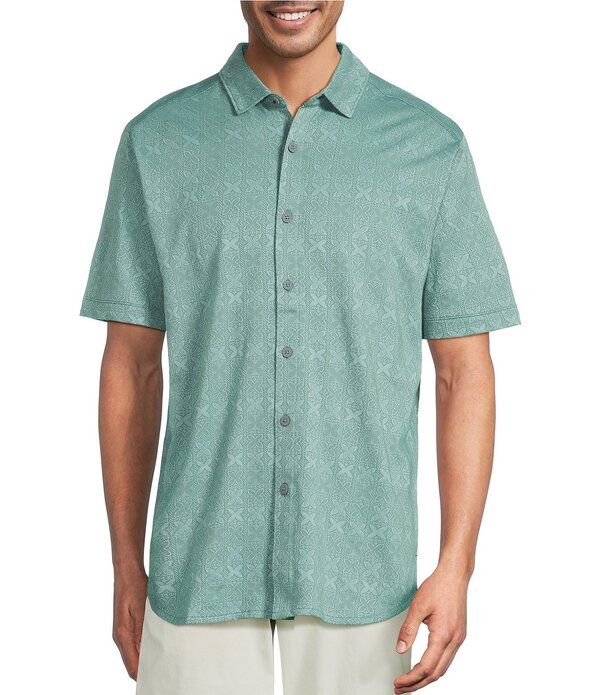 トッミーバハマ メンズ トップス シャツ Tommy Bahama Palm Fresco Tiles Camp Short Sleeve Woven Shirt Dark Spa