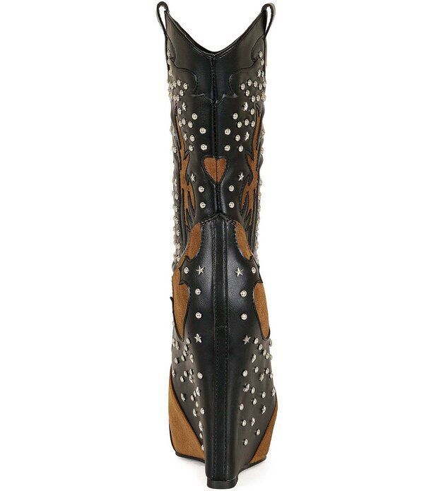 アザレア ワン レディース シューズ ブーツ・レインブーツ プラットフォーム Azalea Wang Callia Studded Overlasted Platform Wedge Booties Black Multi ブラック