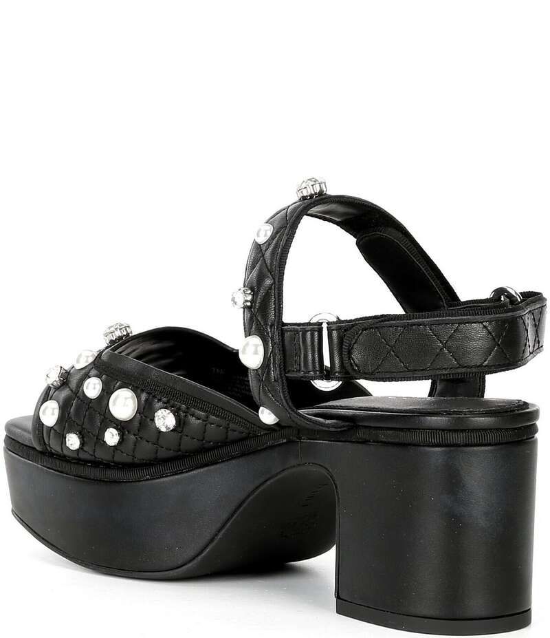 ジャンビニ レディース シューズ サンダル プラットフォーム キルティング レザー Gianni Bini Zoeyy Three Quilted Leather Pearl and Jewel Ornamented Square Toe Platform S ジャンビニ レディース シューズ サンダル プラットフォーム キルティング レザー Gianni Bini Zoeyy Three Quilted Leather Pearl and Jewel Ornamented Square Toe Platform S